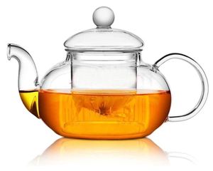 Transparente alto borossilicato resistente ao calor flor de vidro de vidro de chá caseira mesa de café filtro Tea separação panela chaleira fria chaleira fria