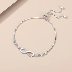 Link Armbänder Marken Silber Farbe Schöne Kristall Für Frauen Mode Schmuck Party Hochzeit Zubehör Geburtstag Geschenk