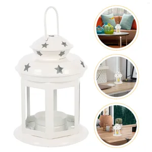 Świecane uchwyty Lantern świecznik żelaza Boże Narodzenie wisząca wisząca tealight kominek patio retro tabletop lampa ogrodowa wiejskiego domu