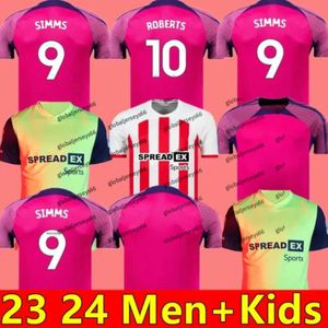 23 24 SUNDERLAND Home Futebol Jerseys STEWART SIMMS ROBERTS AMAD CLARKE DAKU EMBLETON E O'nien Camisa de futebol PRITCHARD Mens Kids Kit _Jersey