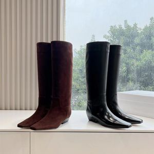 Die neuen Overknee-Stiefel, Kampfstiefel, Schwarz, 100 % Leder, Schnür-Bikerstiefel, Kniestiefel für Damen, Luxus-Designer-Schuhe, Fabrikschuhe, 35–40