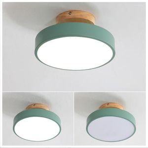 Ceiling Lights Nordic Pendant Macaron LED Round Solid Wood Lamps For Kitchen Island Restaurant Home Decor