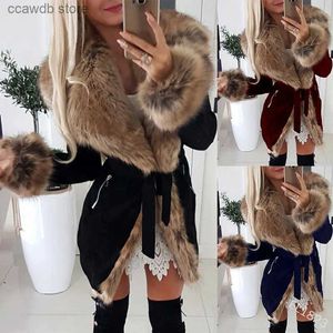 Damenjacken 2023 Herbst Winter Damenbekleidung Schlanker Mittellanger Mantel Baumwollmantel Fell Kapuze Langarm Parka Jacke Warm Neu T231106