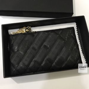 Designer wallet women evening bag clutch chains caviar wallets single genuine leather lady ladies classical purse with box card 7A quailty