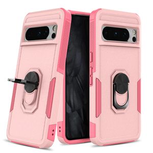 Capas de telefone com suporte de anel para Google Pixel 8 Pro 7 7A 6A Plástico TPU Híbrido Robusto Defender Capa anti-choque com suporte