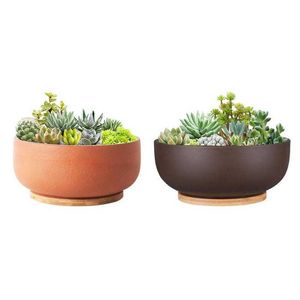 10 PCSPlanters Pots 8 Inch Terracotta Flower Pot Succulent Pots Plants Pots With Drainage Holes For Indoor Cacti Vanillas Small Plants P0406