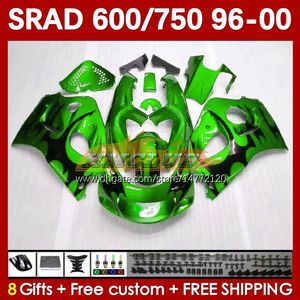 MOTOCYCLY FOR SUZUKI FLAMES VERDE SRAD GSXR 750 600 CC 600CC 750CC 96-00 168NO.51 GSXR750 GSXR-600 96 97 98 99 00 00 GSX-R750 GSXR600 1996 1998 1999 2000 Body 2000