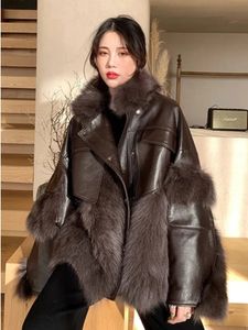 Frauen Pelz Faux Vintage Dicke Mode Warme Mantel 2023 Winter Koreanische Nachahmung Fuchs Gepolsterte Straße Outwears 231106