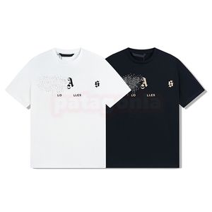 メンズファッションTシャツの男性スプレー塗装ラインストーン半袖ティーカジュアルルーズ衣類サイズs-l