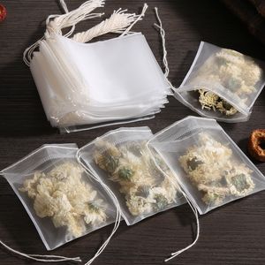 Tea Strainers 100 Pcs Disposable Bags Filter for Infuser with String Heal Seal Food Grade Nonwoven Fabric Spice Filters bags 230406