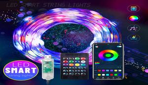 LED Pixel String Işık Açık Bluetooth Uygulama Kontrolü 33ft RGB Noel Işıkları Strip ICRGB USB LED Peri Lamp3823728