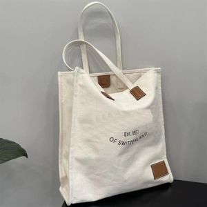 Kvinnors väska män shopping bally beige canvas tote est 1851 av Schweiz högsta kvalitet ska ensidig handbag232p