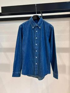 Erkek Tişörtleri 2023 Sonbahar ve Kış Klasik Stil Saf Pamuk Moda Dokusu Yumuşak Konforlu Old Denim Gömlek