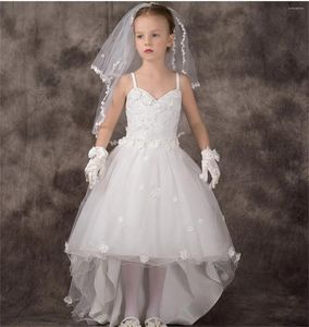 Girl Dresses Flower Dress White Sling Lace Fluffy Pure Angel Princess Wedding Ball First Communion Party Dream Kids Gift