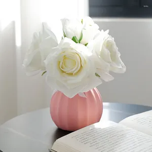 Flores decorativas 2 pçs/lote buquê artificial para decoração de casa casamento artesanato vasos flor diy acessórios lsaf075