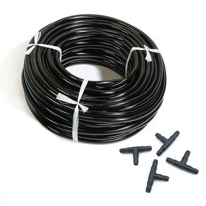 Hortumlar 20 Metre 47 mm Hortum 10 PCS TEE Konnektör Bahçesi Sulama Sistemi Aksesuarları Siyah 14 