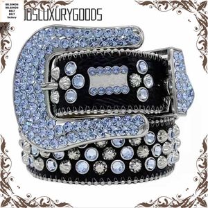 2023 Cintura Bb firmata Simon Cinture per uomo Donna Cintura con diamanti lucidi Nero su nero Blu bianco multicolore1234588882