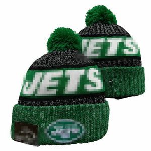 Мужские вязаные помпоны с манжетами New York Beanies NYJ Bobble Hats Спортивная вязаная шапка Полосатая боковая шерстяная теплая бейсбольная шапка для женщин A0