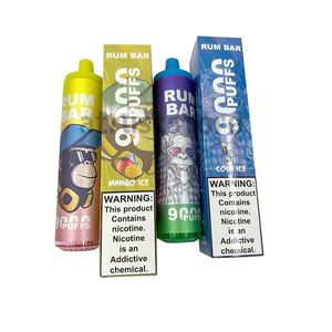 E papierosy oryginalne 100% rum 9000 puffs 650 ml 18 ml prefilowane urządzenie vapes jednorazowe puff autoryzowane 10 miłych smaków