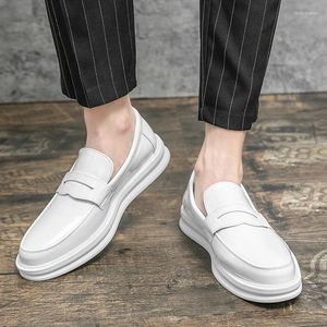 Sukienka Buty Trend Czarny biały poślizg na gęstym dole Wysokość Oxford Wzrost dla mężczyzn Moccasins Wedding PROM HOMECOMING Obuwie