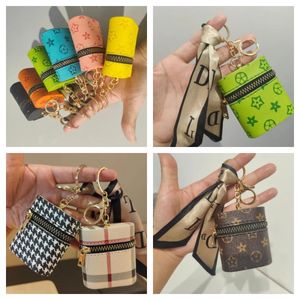 Fashion Straps Charms Designer Printing Keychain Wallet Keyring Purse Pendant Car Chain Charm Bucket Bag Flower Mini Coin Holder Keychains Bag Trinket Accessories