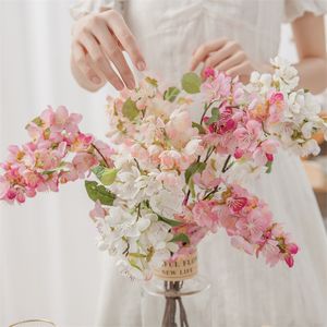 Konstgjorda sidenblommor Sakura Cherry Blossom falska blommor för hembröllop