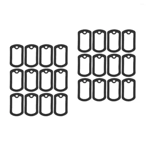 Dog Collars 24 Pcs Protective Cover Mens Necklaces Black ID Tag Chain Silicone Silica Gel Man