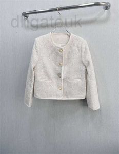 Women's Jackets designer 2023 Autumn/Winter New Elegant Small Fragrant Style Metal Single breasted Bead Knitted Cream White Short Coat W1ZK