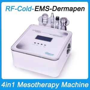 4in1 no-needle mesoterapi anordning EMS ansikts nano dermapen mikronedlingsystem rf kall cryo terapi ansikte lyft hud åtdragning mikroström bio anti åldrande