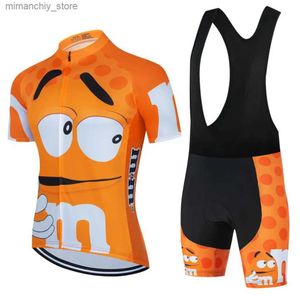 Cykeltröja sätter män Cykling Summer Clothing Men's Suit Man Bike Jersey Cartoon Bib Shorts Mtb Ma Sportswear Clothes Outfit Set 2023 Laser Cut Q231107