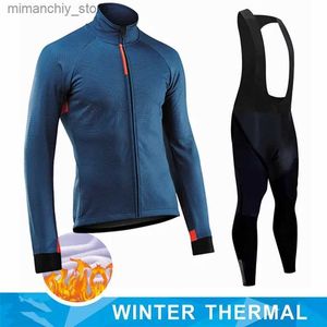 Cykeltröja sätter Cycling Jersey 2024 Fece Man Uniform Men's Suit Outfit Set Maillot Winter Sports Pants Gel Clothing Laser Cut MTB Bikes Bib Q231107