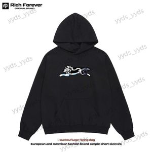 Men's Hoodies Sweatshirts New Hooded Sweater Hip Hop Flying Dog Loose Large Coat T230406