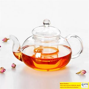 1PC New Practical Resistant Bottle Cup Glass Teapot with Infuser Tea Leaf Herbal Coffee 400ML 249 S2