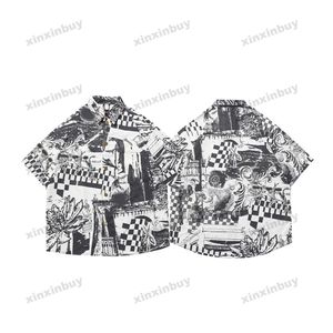 Xinxinbuy Men Designer Tee T Shirt 23ss Paris Plansal Collage Pattern Print Short Sleeve Denim Women Black White Blue Gray XS-2XL