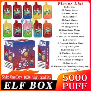 Оригинальная коробка Elf Box 5000 Puff 5000 Одноразовые электронные сигареты BC Elf Bang Сигарета Vape BC5000 Puffs Одноразовый комплект устройств для электронных сигарет 650 мАч 11 мл с заполнением Bang 5000 Pod Bar