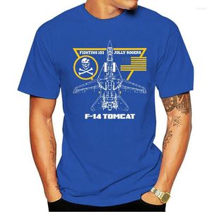 Herren T-Shirts Shirt 2023 F-14 Tomcat Fighting 103 Jolly Rogers Squadron Us Navy Aviation T-Shirt Ankunft Herren Sommer Trendiges Hip Hop Top
