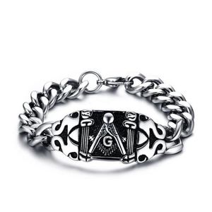 Bangle Euramerican Titanium Steel Braternal Bransoletka 25 mm 25 mm Freemasonic Sliver Sliver Chłopiec Prezent