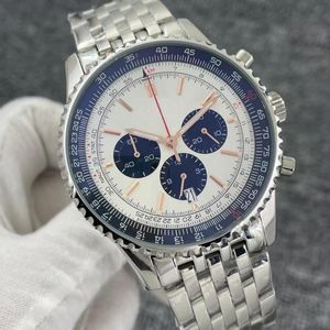 トップAAA U1ブルティリング45mmメンズウォッチトランスシーンB06 B06 NAVITIMER CHRONOGRAPHバッテリームーブメントクォーツシルバーダイヤル50周年記念ステインスティールリストウォッチDE T531