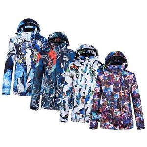 Diğer Spor Malzemeleri Moda Renkli Erkekler Buz Kar Takım Giyim Snowboard Giyim Kış -30 Sıcak Su Geçirmez Açık Kostümler Kayak Ceketleri HKD231106