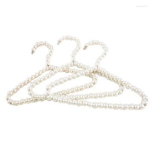 Jewelry Pouches 3 Pack White Pearl Beads Plastic Elegant Fashion Clothes Hangers For Kids And Pet.