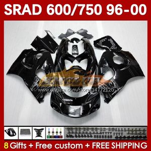 MOTOCYCLY FORTINGS PARA SUZUKI SRAD GSXR 750 600 CC 600CC 750CC 96-00 168NO.38 GSXR750 GSXR-600 96 97 98 99 00 00 GSX-R750 GSXR600 1996 1998 1999 2000 Body Block preto