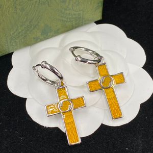 Роскошный дизайнер Dangle G Cross Серьги модные украшения свадебные подарочные серьги с коробкой