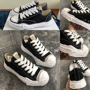Maison Mihara Yasuhiro Designer Canvas Canvas Shoes Toe Cap My My My Mmy Leather Black White Sneakers Flat Flat Flat Lawging Shoe 35-44
