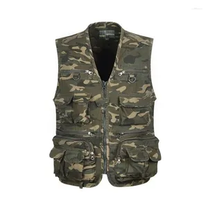 Hunting Jackets Men Camouflage Fishing Waistcoat Cargo Outdoor Outwear Multi-Pocket Pography Recreational Vest
