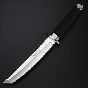 Black outdoor high hardness hunting knife fixed blade camping multi-functional EDC tool knife including leather case