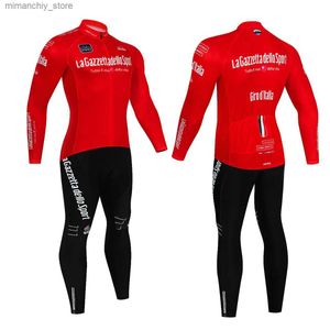 Radfahren Jersey Sets Italien D'ITALIA 2023 Mountainbike Bicyc Herren Long-Seve Anzug Radfahren Kleidung Breathab MTB Radfahren Kleidung Jersey Ciclismo Q231107