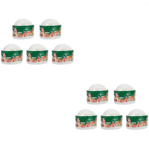 Contenitori da asporto 10 set Secchio abbraccio natalizio Forniture per cottura al forno Pratica custodia regalo Mini supporto per imballaggio torta Supporto in cristallo di carta