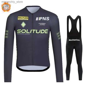 Cycling Jersey Sets New Pns 2024 Pro Triathlon Winter Men's Thermal Fece Long Seve Cycling Clothing MTB Ropa Ciclismo Bike Clothes Bib Pants Set Q231107