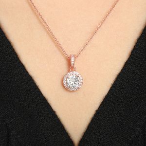 Catena della clavicola del pendente del diamante rotondo di fascia alta Design avanzato Collana con anello intarsiato con diamanti pieni di GIRASOLE