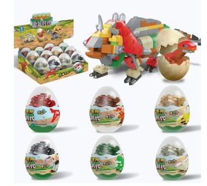 Block Building Easter Eggs 6 in 1 Tyrannosaurus Rex Piccoli blocchi di dinosauro granulari DIY Kids Assembly Toy Regali di Pasqua per Toddler